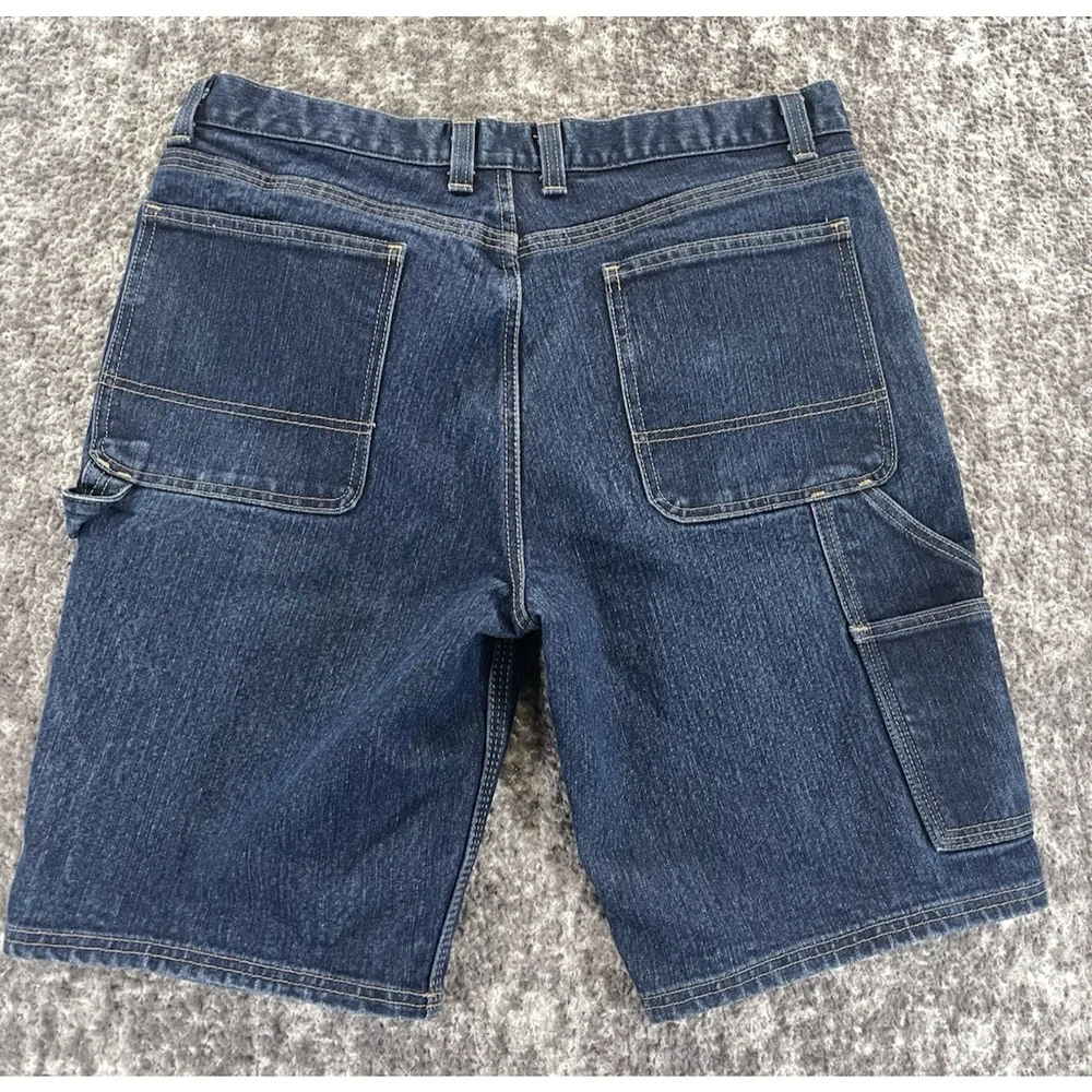 Big Mac Carpenter Shorts Mens 36x11 Blue Denim Wide Leg Outdoor